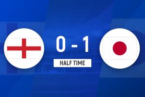 半场-英格兰暂0-1日本 三笘薰破门中村敬斗助攻安德森兜射中框