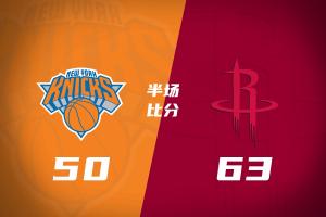 半场战报-火箭领先尼克斯13分 杜兰特18+5 谢泼德12分