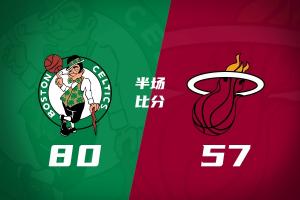 绿军半场狂砍80分&领先热火23分！塔图姆13分12板 布朗24分