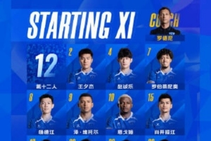 中甲联赛第3轮 南通支云VS南京城市首发名单出炉