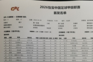 大连鲲城vs定南赣联首发：隋维杰登场，穆谢奎、帕拉西奥斯替补
