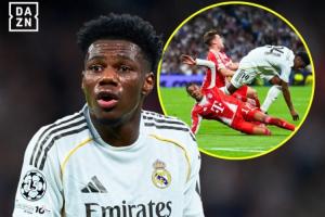 一次放倒2人染黄！琼阿梅尼称啥都没做 阿韦洛亚称不知裁判看到啥