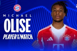 锁定胜局,欧冠官方:奥利塞当选拜仁4-3皇马全场最佳球员