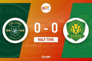 半场-国安暂0-0浙江 王钰栋兜射打高 童磊远射造险